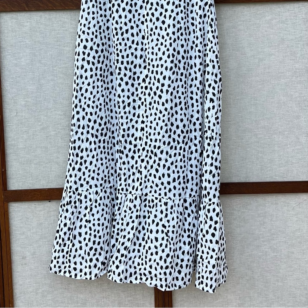 Nobody’s Child White Smudge Spot Print Selena Polka Dot Midi Dress - 12 - Picture 8 of 15